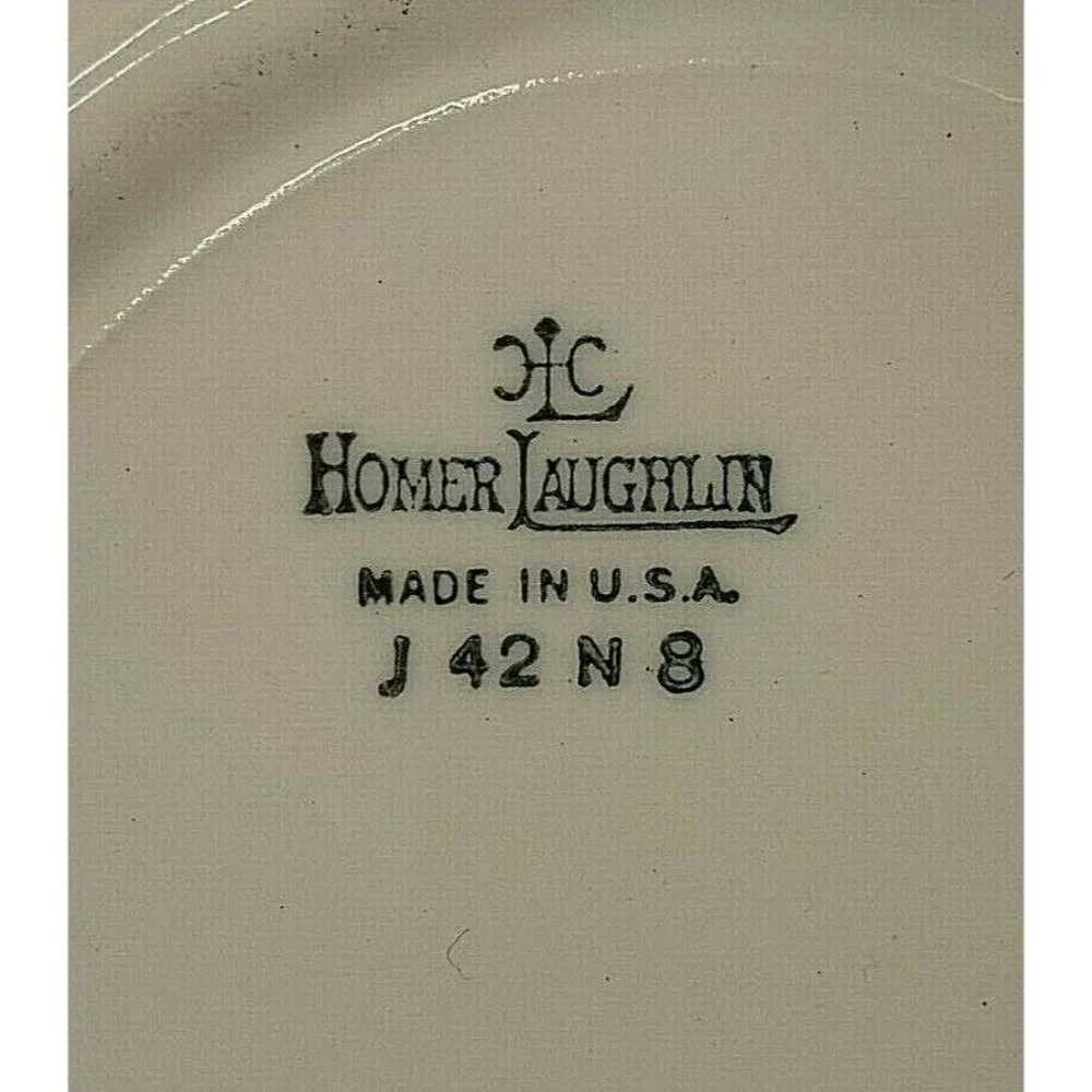 Vintage Homer Laughlin Majestic Oval Platter Floral Burgundy 11.5